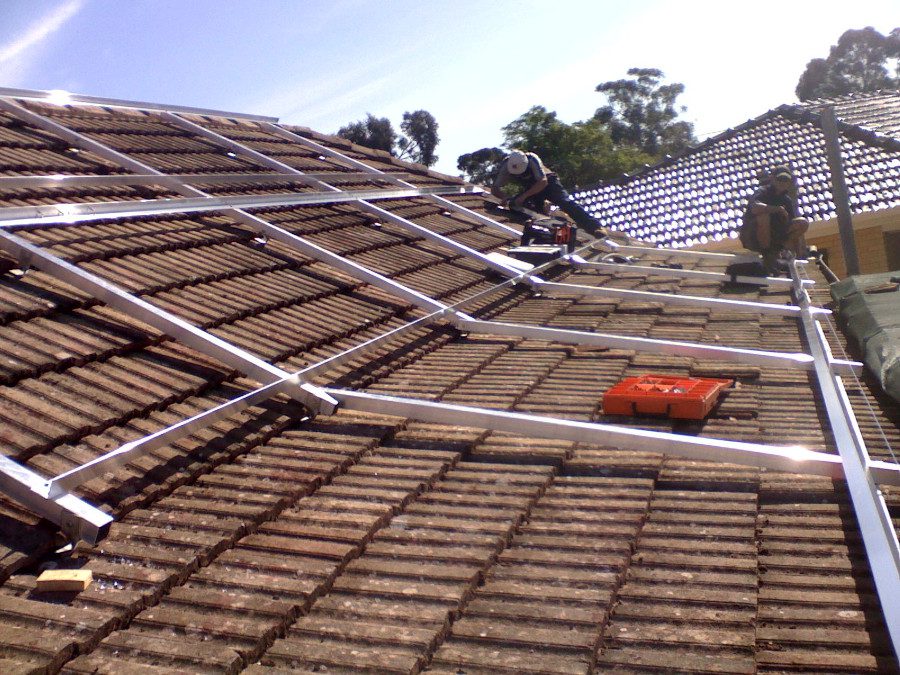 solar frame on tile roof