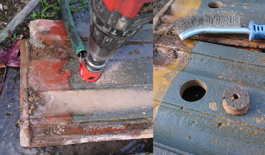 Making a clean hole in a 70yo tile without smashing it