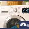 Cartoon image of a washing machine on a timer.