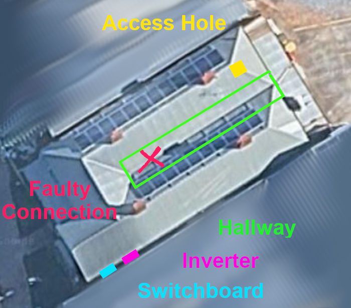 Plan of a roof with solar