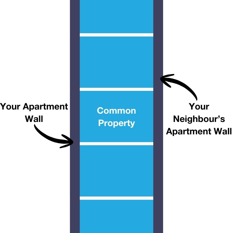 Graphic showing neighbour's common property.