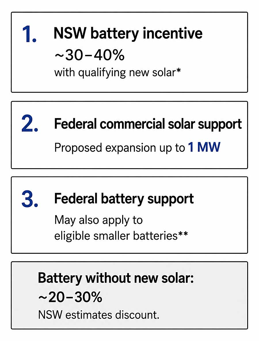 NSW business battery incentives