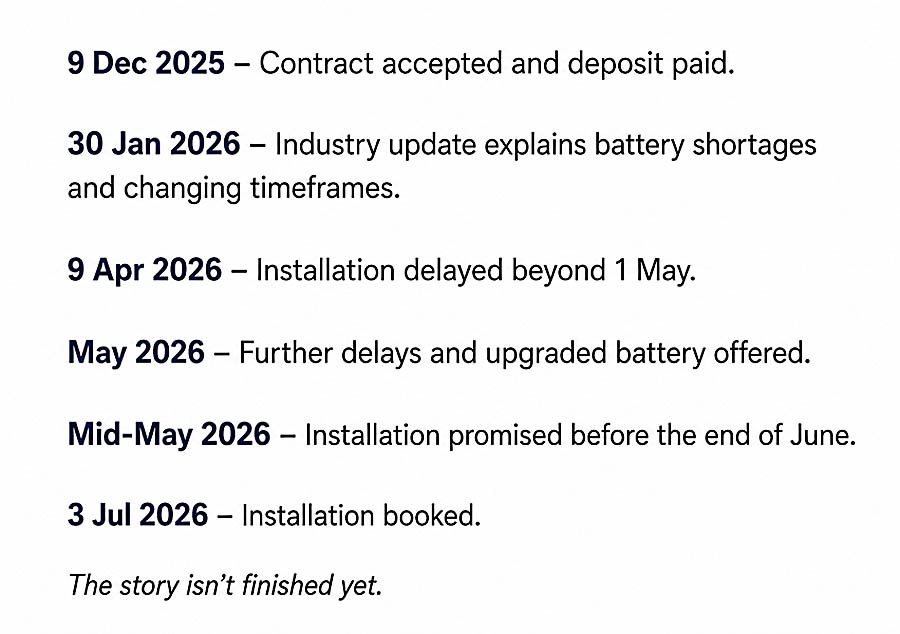 Project timeline summary