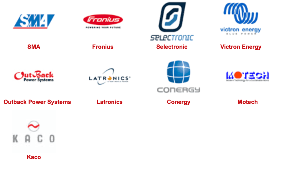 An old list of solar inverter brands