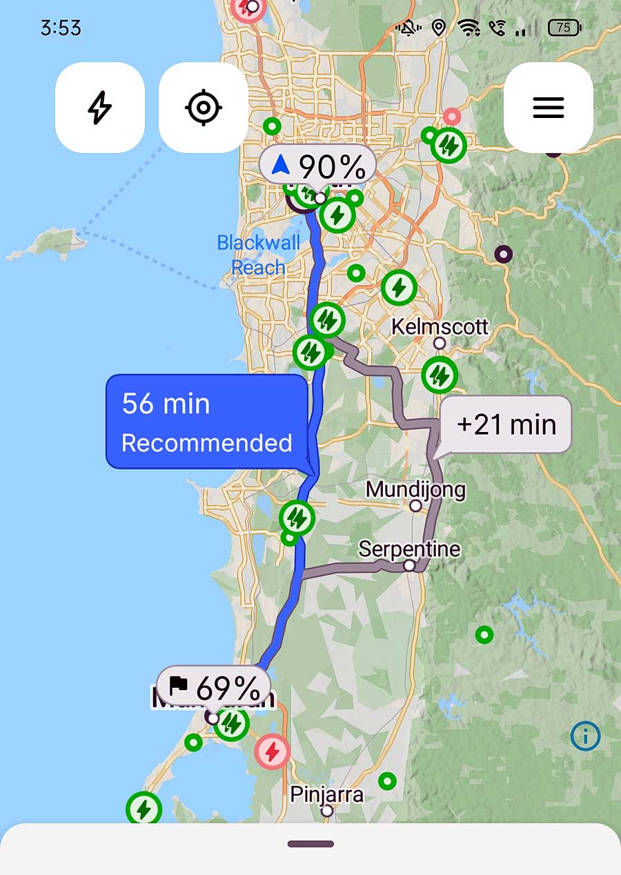 ABRP EV app screenshot