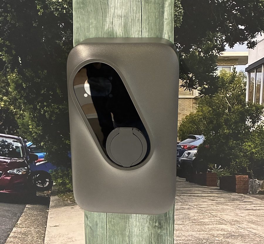 Ausgrid demo of a pole charger in a neighbourhood.