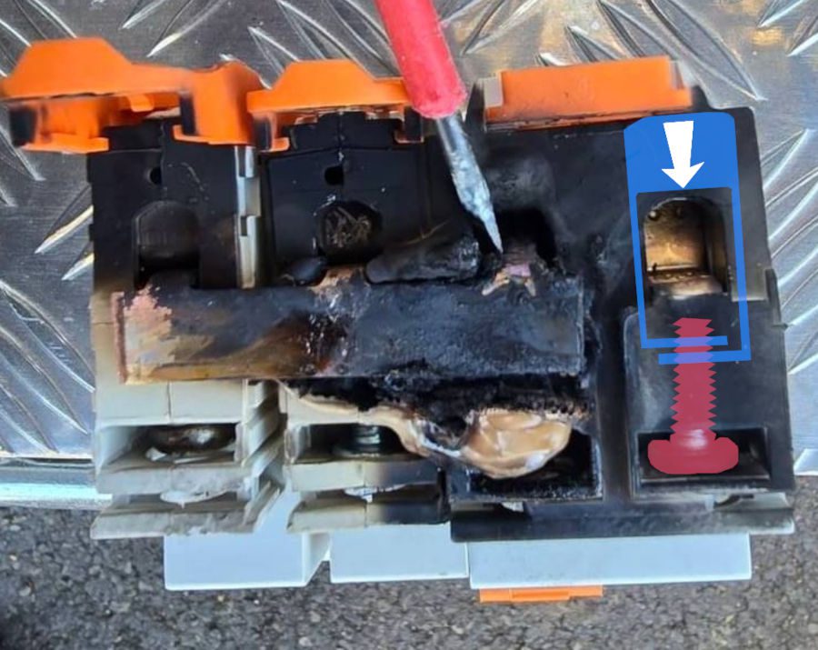 burnt circuit breaker