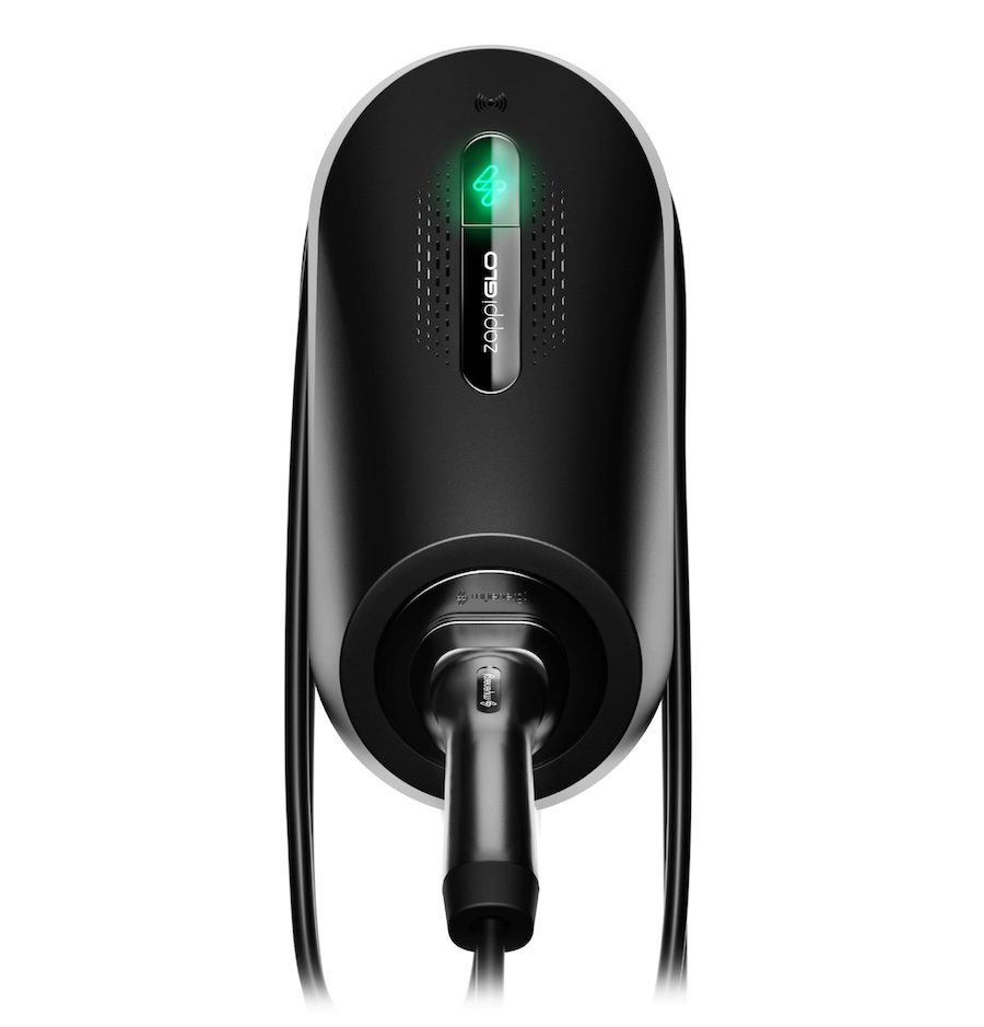 zappi GLO EV charger, black.