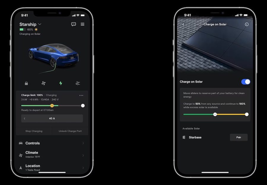Charge on Solar option on the Tesla App.
