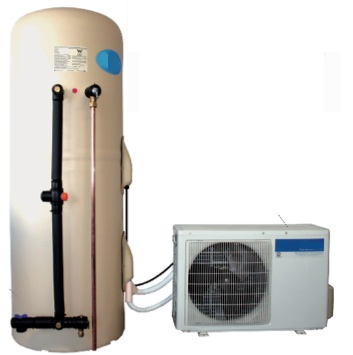 heat pump hot water with separate cylinder and heat pump
