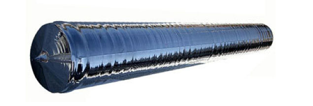 A long cylindrical monosilicon crystal.