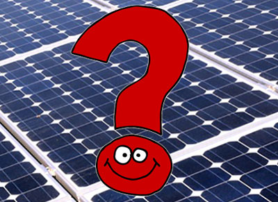 Solar panels and a question mark