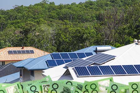 solar panels and cash