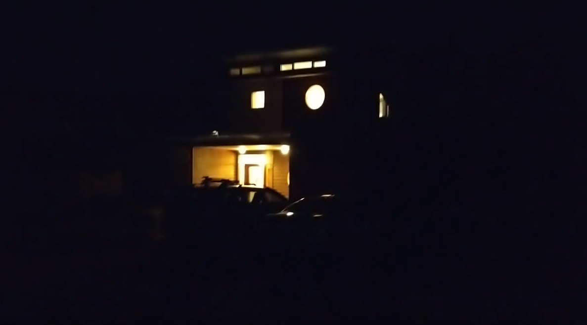 Finn's house with solar battery during blackout