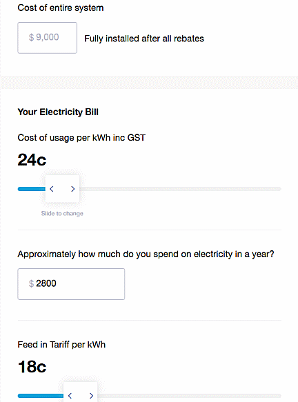 Cost of system, electricity and feed in tariff