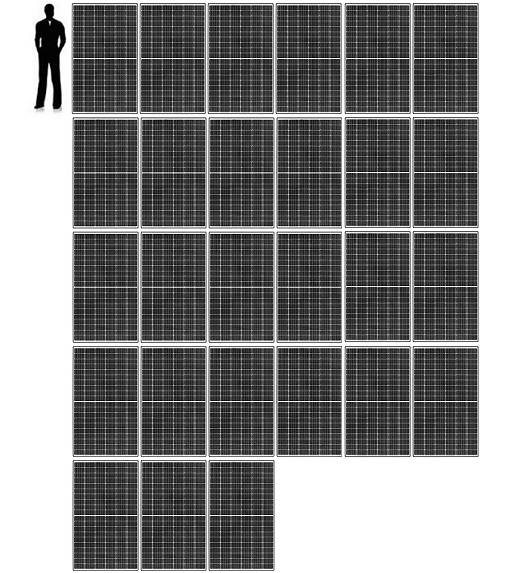 scale drawing of 10kW solar system