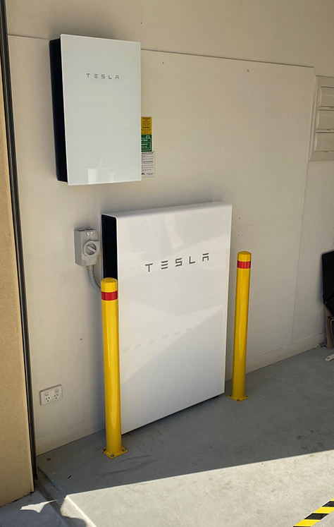 Tesla Powerwall and protection bollards