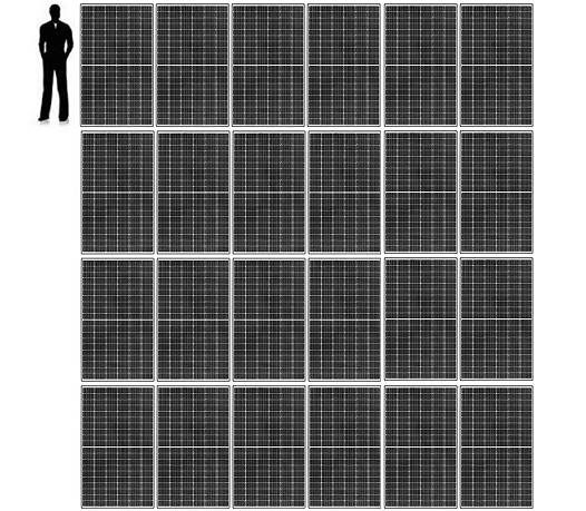 scale drawing of 10kW solar system