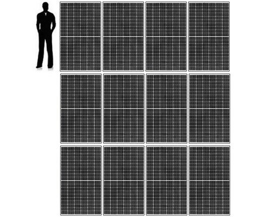Scale drawing of a 5kW solar system
