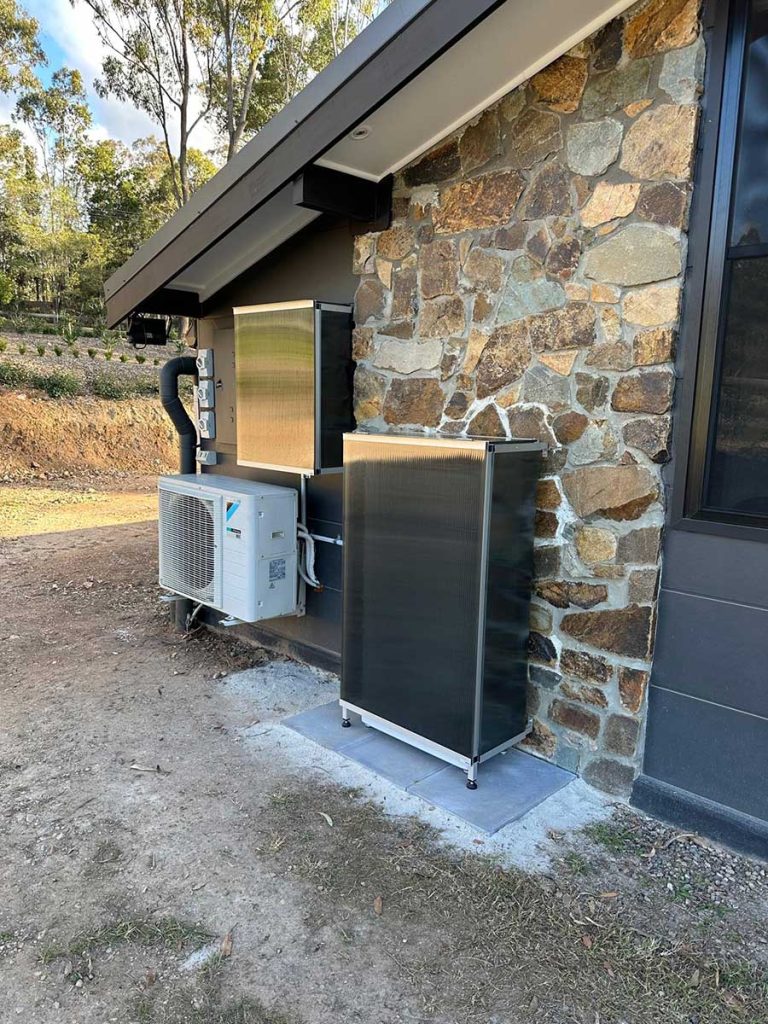 sungrow inverter and battery installation with custom covers
