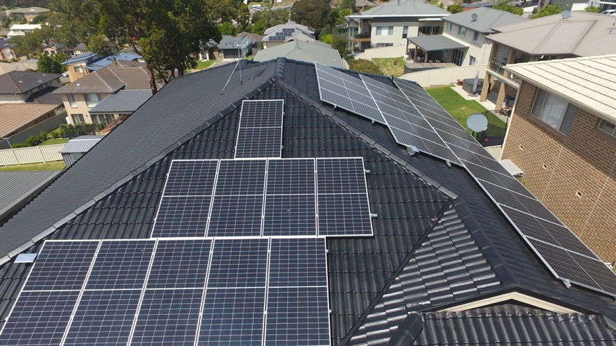 silver framed solar panels on a roof
