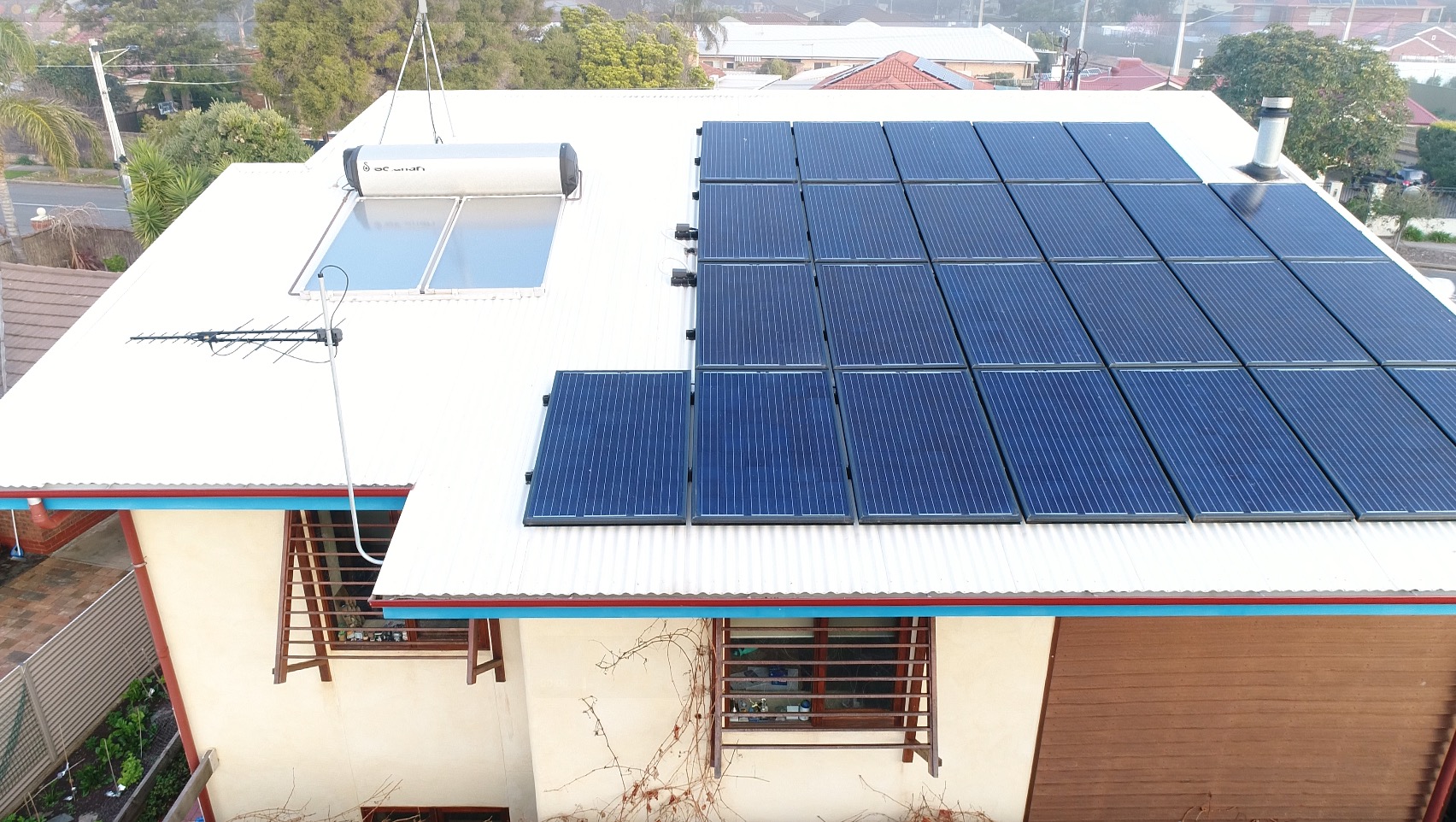 Finn's old roof with solar thermal