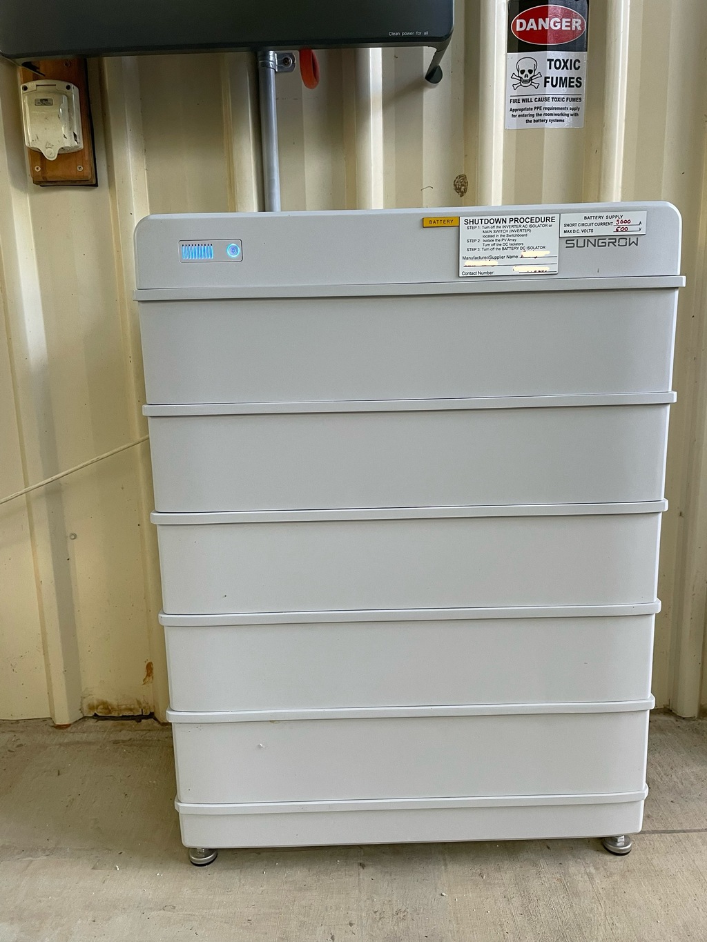A Sungrow battery stack