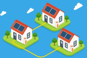 Three houses connected in a VPP