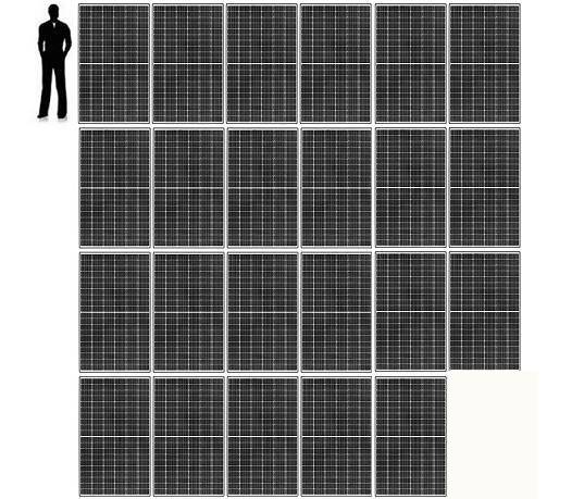 scale drawing of 10kW solar system