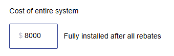 enter a system cost estimate from SunSPOT