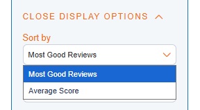A dropdown list to sort our Top 10 widgets.